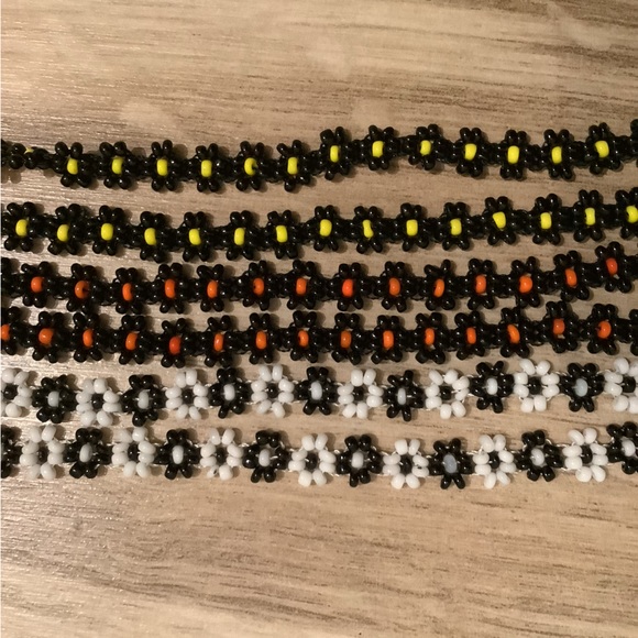 New vintage retro Flower power choker beaded necklace - Picture 7 of 7